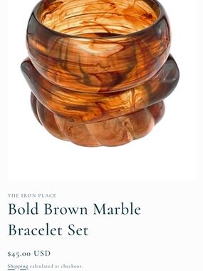 Bold Brown Marble Bracelet Set